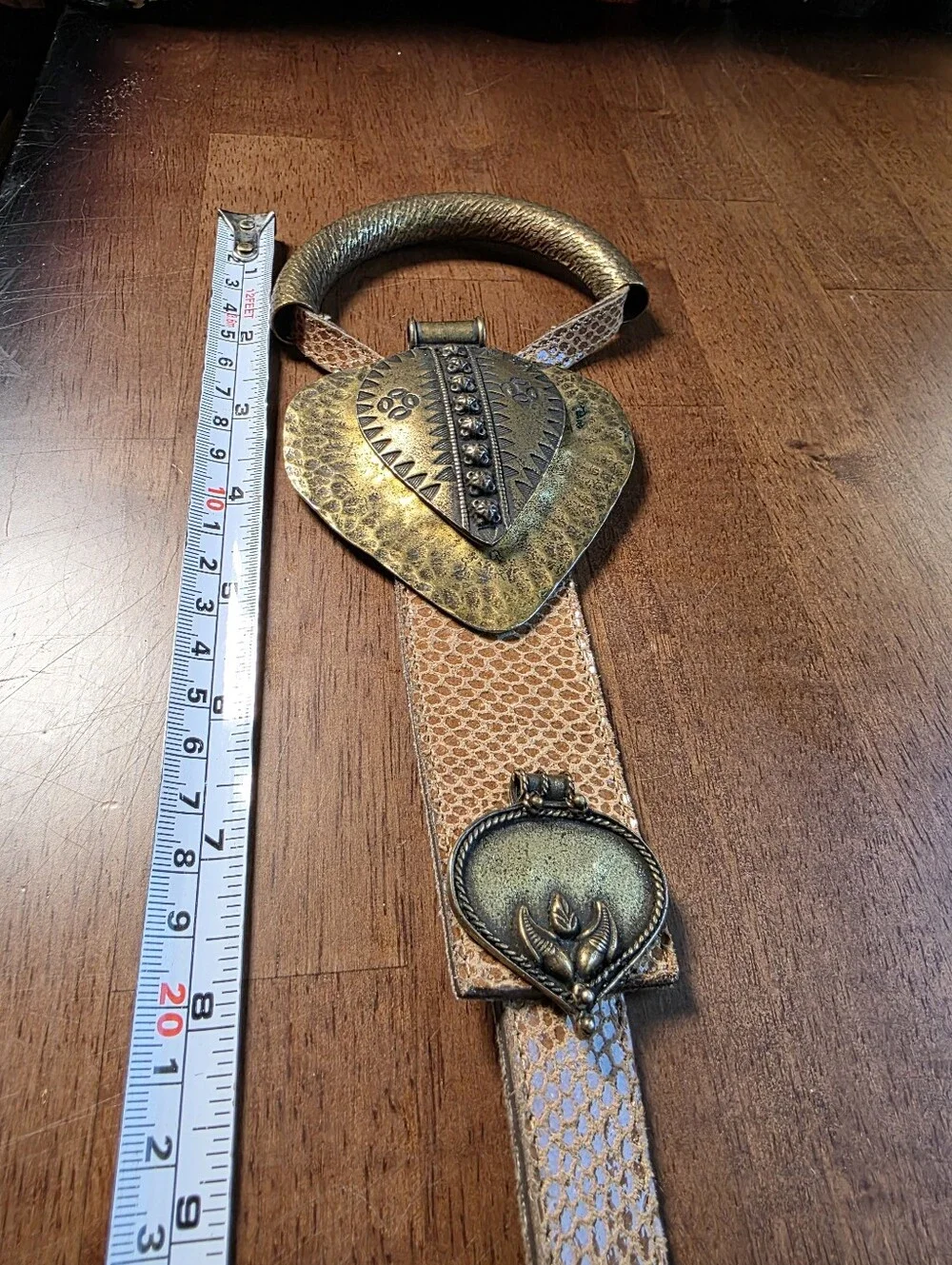 Vintage Omega 80s 90s Metallic Snake Heart Statement Belt